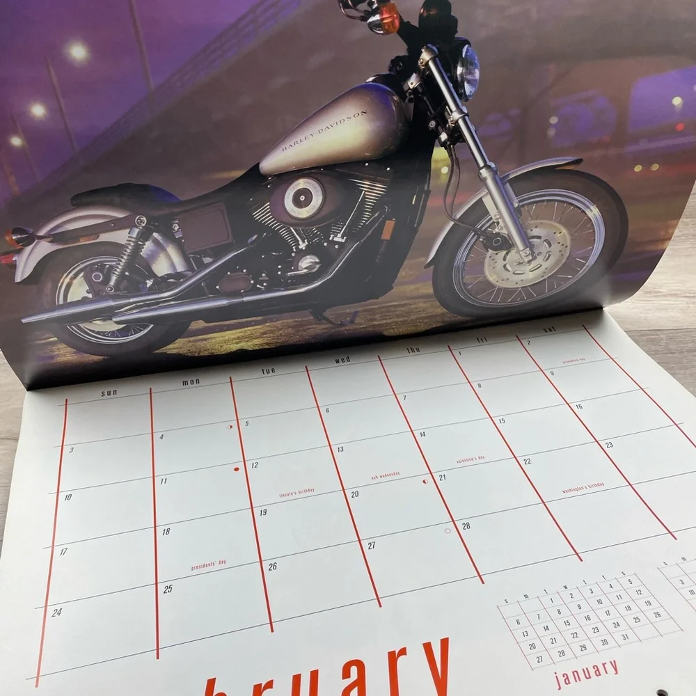 Harley Davidson 2002 Wall Calendar Motorcycles Use Again in 2030! Y2K
